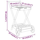 Serveertrolley 54x87x90 cm Massief Acaciahout - 35% Korting