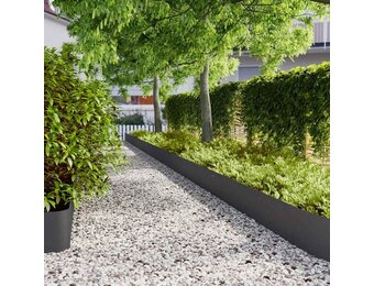 vidaXL Gazonrand 20 st 25 x 103 cm Koudgewalst staal Zwart