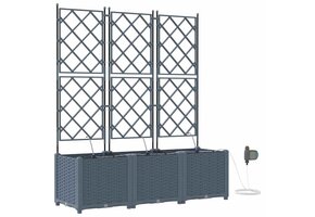 vidaXL Plantenbak 3 st Lichtgrijs 120 x 40 x 142 cm PP