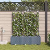 vidaXL Plantenbak 3 st Lichtgrijs 120 x 40 x 142 cm PP