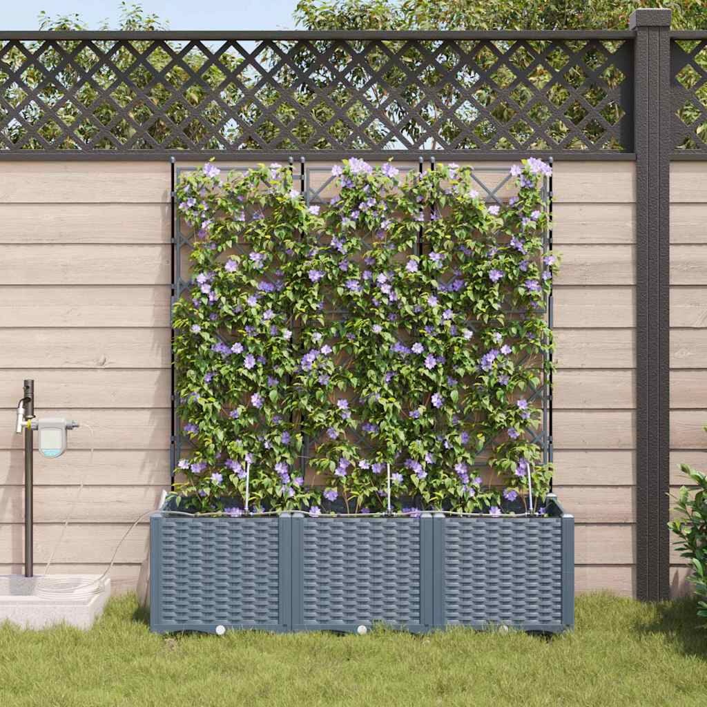 vidaXL Plantenbak 3 st Lichtgrijs 120 x 40 x 142 cm PP