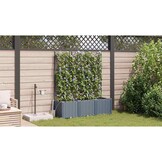 vidaXL Plantenbak 3 st Lichtgrijs 120 x 40 x 142 cm PP