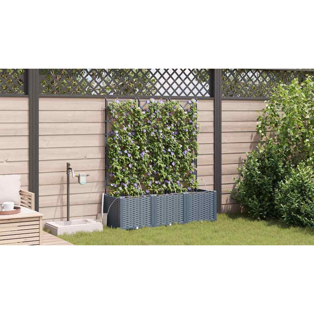 vidaXL Plantenbak 3 st Lichtgrijs 120 x 40 x 142 cm PP