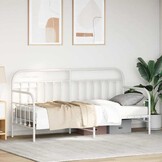 vidaXL Bedframe voor een daybed Wit 75 x 190 cm Gepoedercoat staal