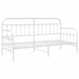 vidaXL Bedframe voor een daybed Wit 75 x 190 cm Gepoedercoat staal