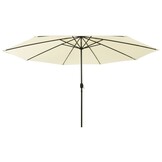 vidaXL Parasol met LED-verlichting 400 cm zandkleurig