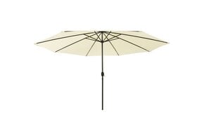 vidaXL Parasol met LED-verlichting 400 cm zandkleurig
