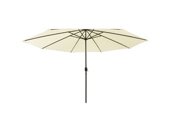 vidaXL Parasol met LED-verlichting 400 cm zandkleurig