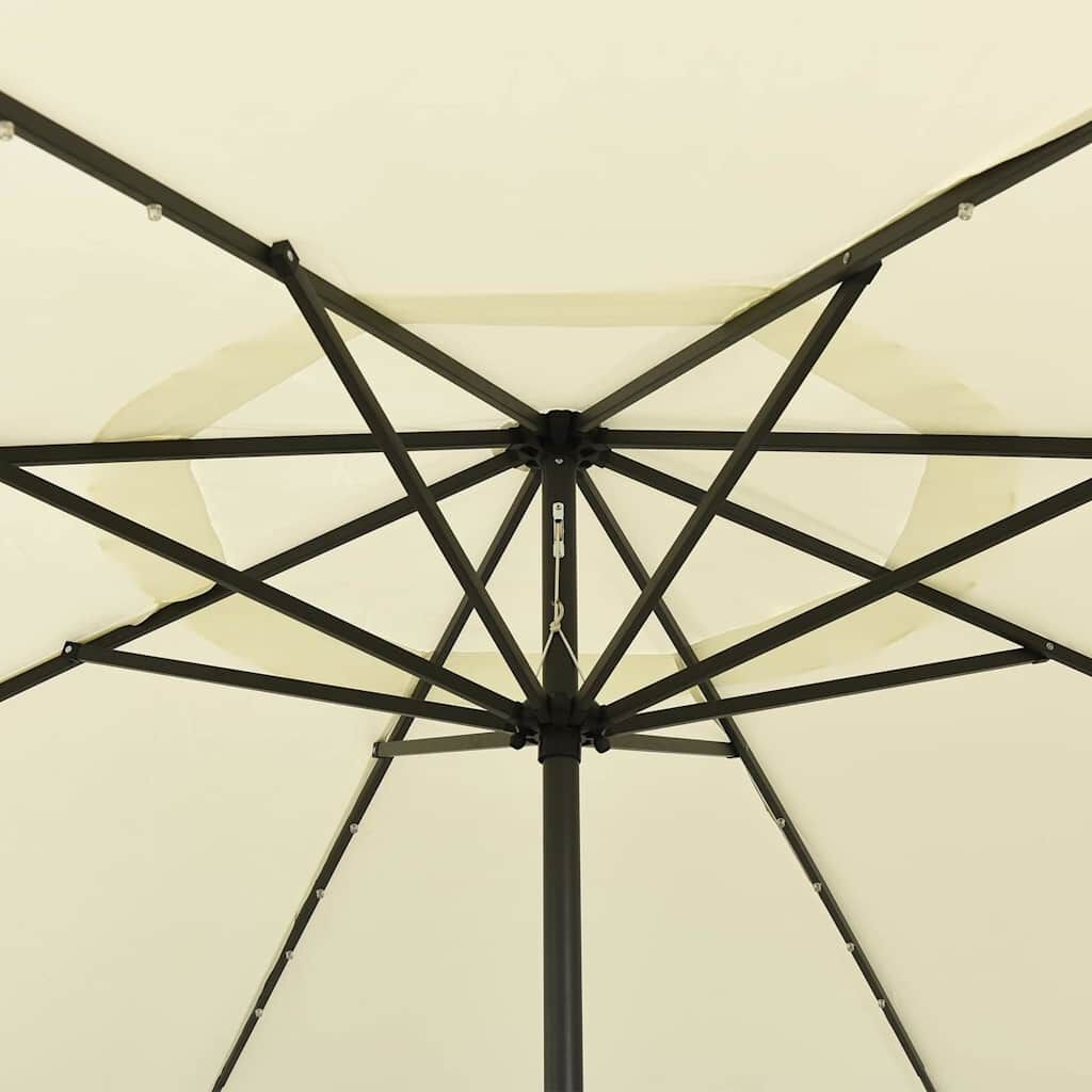 vidaXL Parasol met LED-verlichting 400 cm zandkleurig