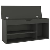 VidaXL Schoenenbank met Kussen, 104x30x49 cm, Bewerkt Hout, Grijs - 35% Korting