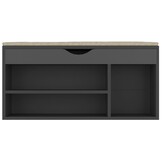 VidaXL Schoenenbank met Kussen, 104x30x49 cm, Bewerkt Hout, Grijs - 35% Korting
