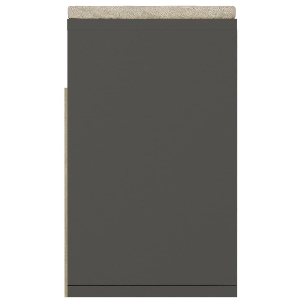 VidaXL Schoenenbank met Kussen, 104x30x49 cm, Bewerkt Hout, Grijs - 35% Korting