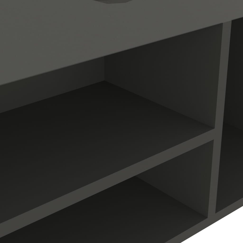 VidaXL Schoenenbank met Kussen, 104x30x49 cm, Bewerkt Hout, Grijs - 35% Korting