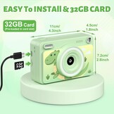 Kinder Direct Print Camera Groen - 1080p, 32GB, 5 Rollen Papier