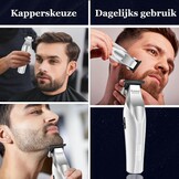 Professionele Baard- & Haartrimmer: 9000 TPM, Zero Gapped, Metaal, LCD | 34% Korting