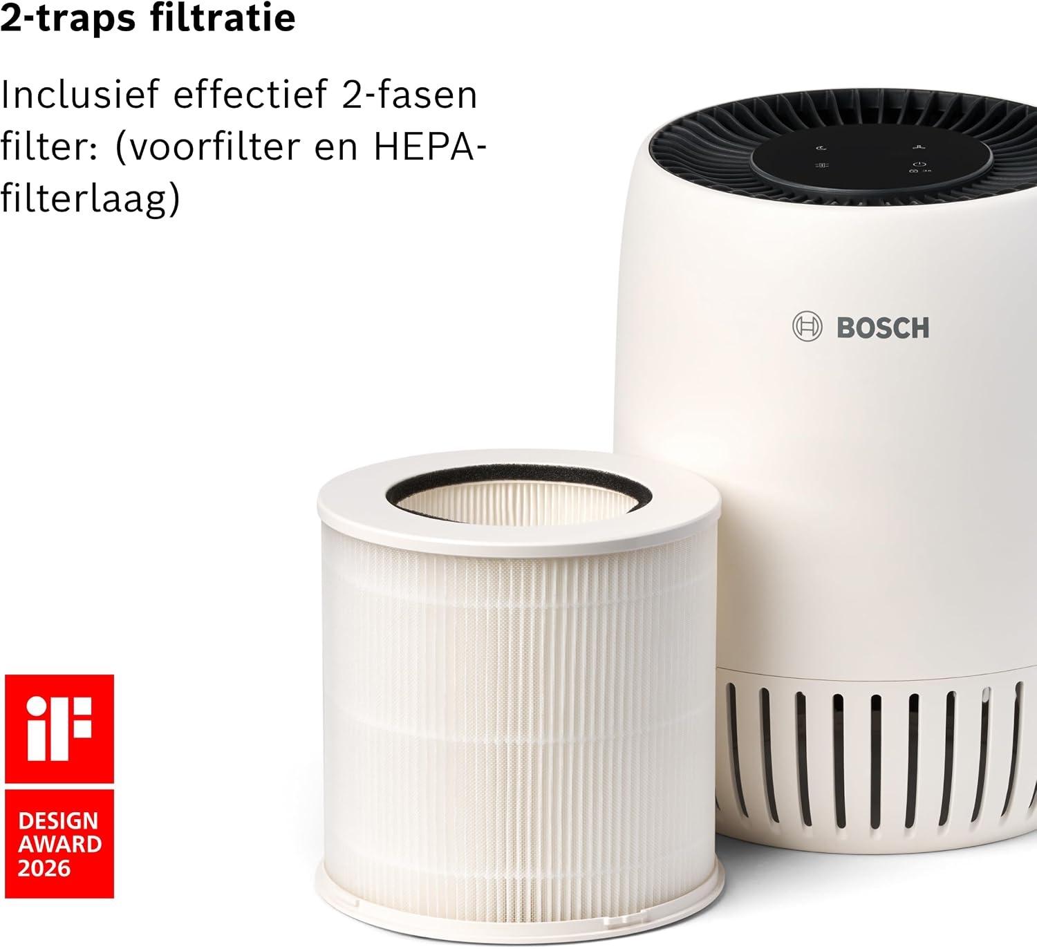 Bosch Air 500 Luchtreiniger - 23m² - HEPA - Stil - 34% Korting