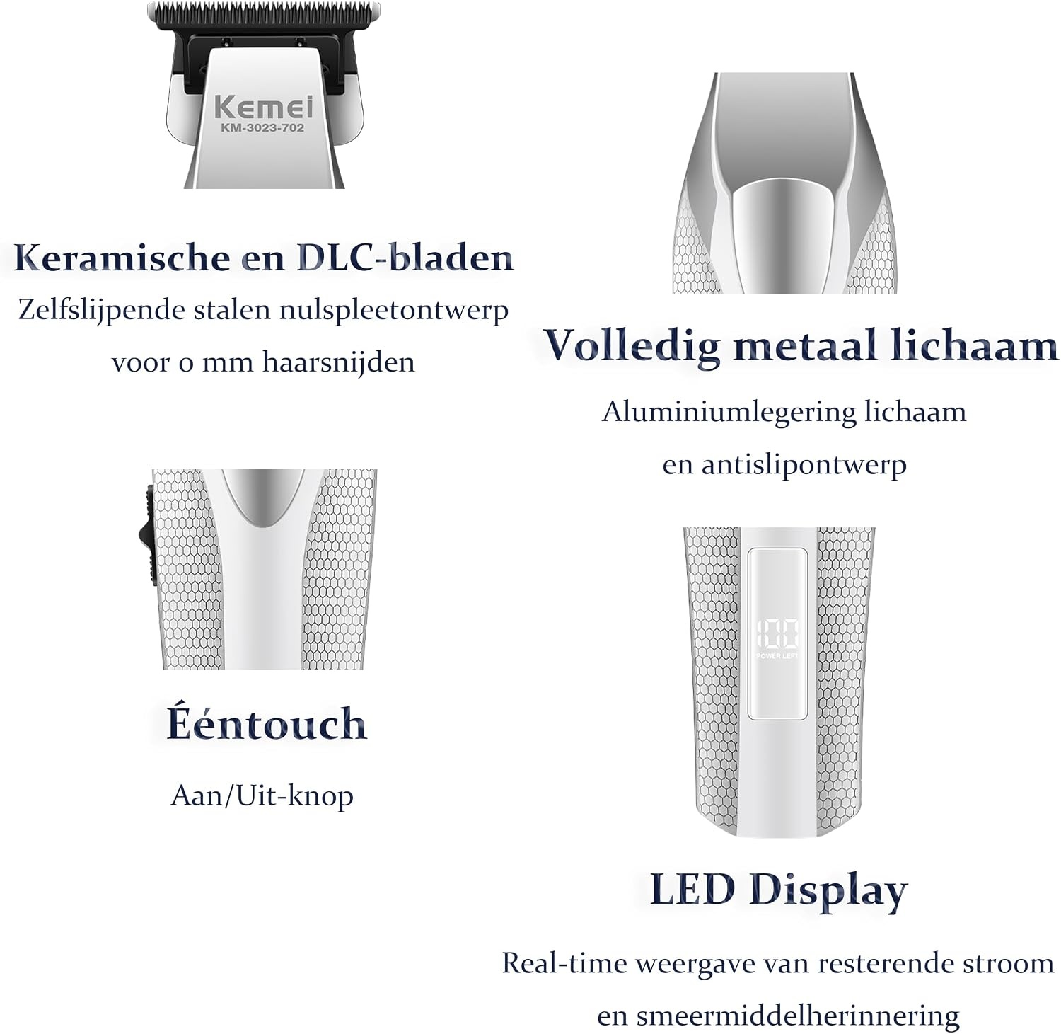 Kemei Professionele Haar- & Baardtrimmer | 9000 tpm | 34% Korting