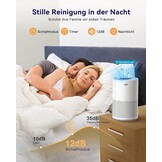 Luchtreiniger HEPA H13 met 3-traps filter | 12dB Nachtmodus | 34% Korting