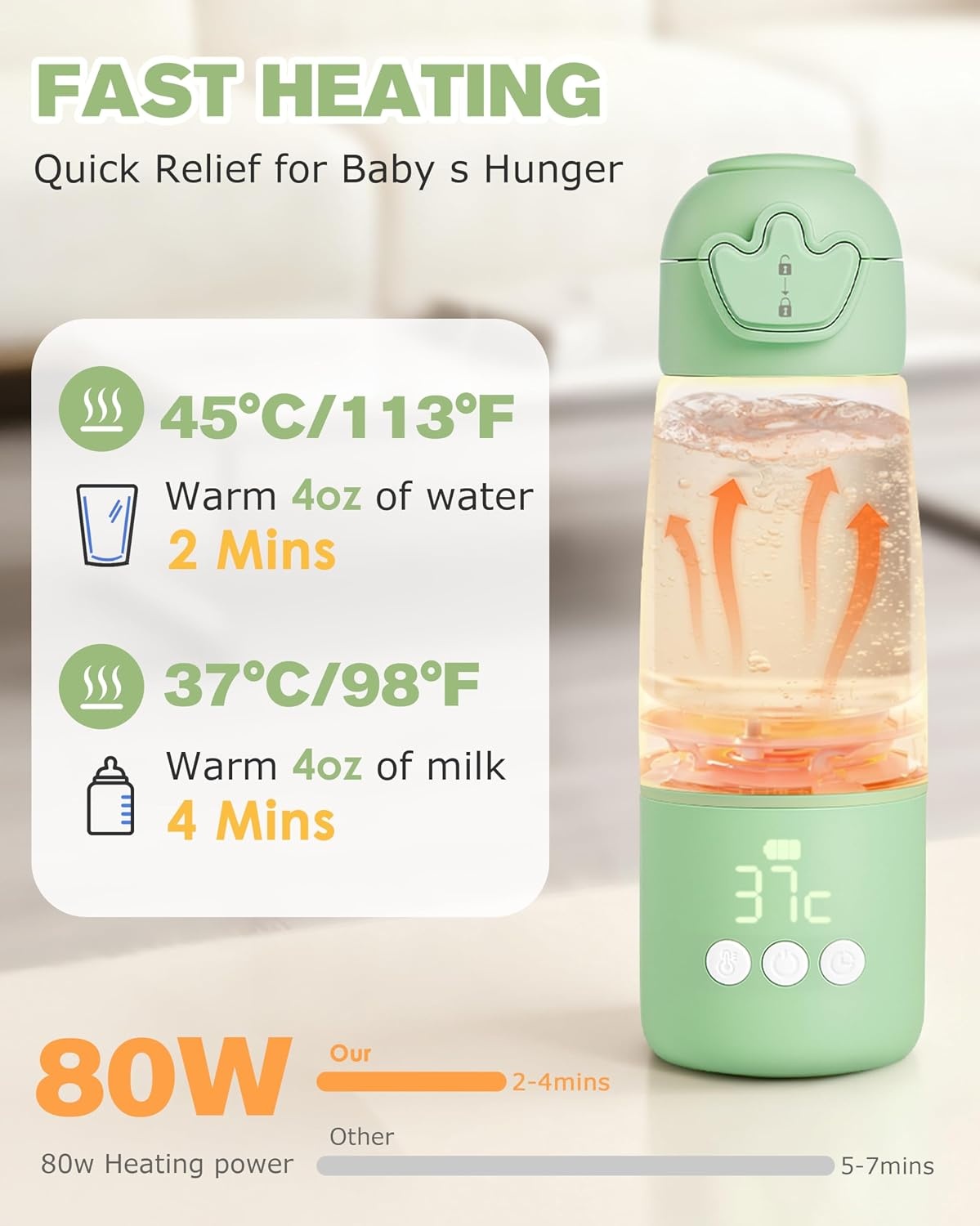 Draagbare Flessenwarmer Baby Onderweg - 350ml - 34% Korting
