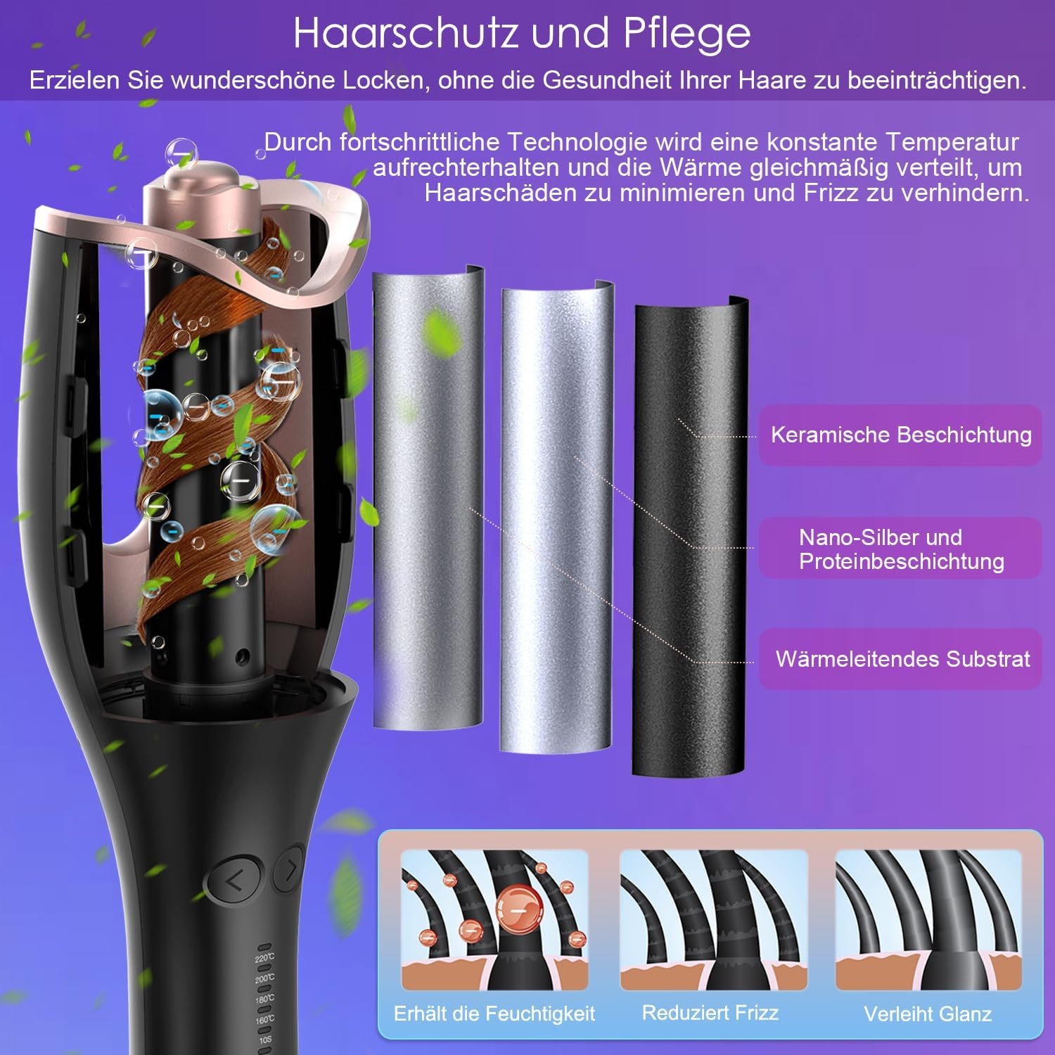 Automatische Krultang met 4 Temp., Anti-Klit, 33% Korting