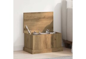 Opbergbox 30x50x28 cm Bewerkt Hout Artisanaal Eikenkleurig - 62% Korting