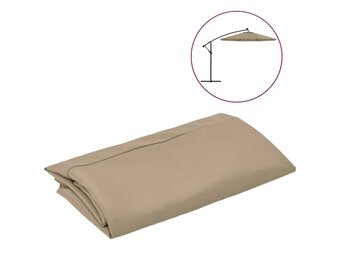 vidaXL Vervangingsdoek Zweefparasol 300cm Taupe - 33% Korting
