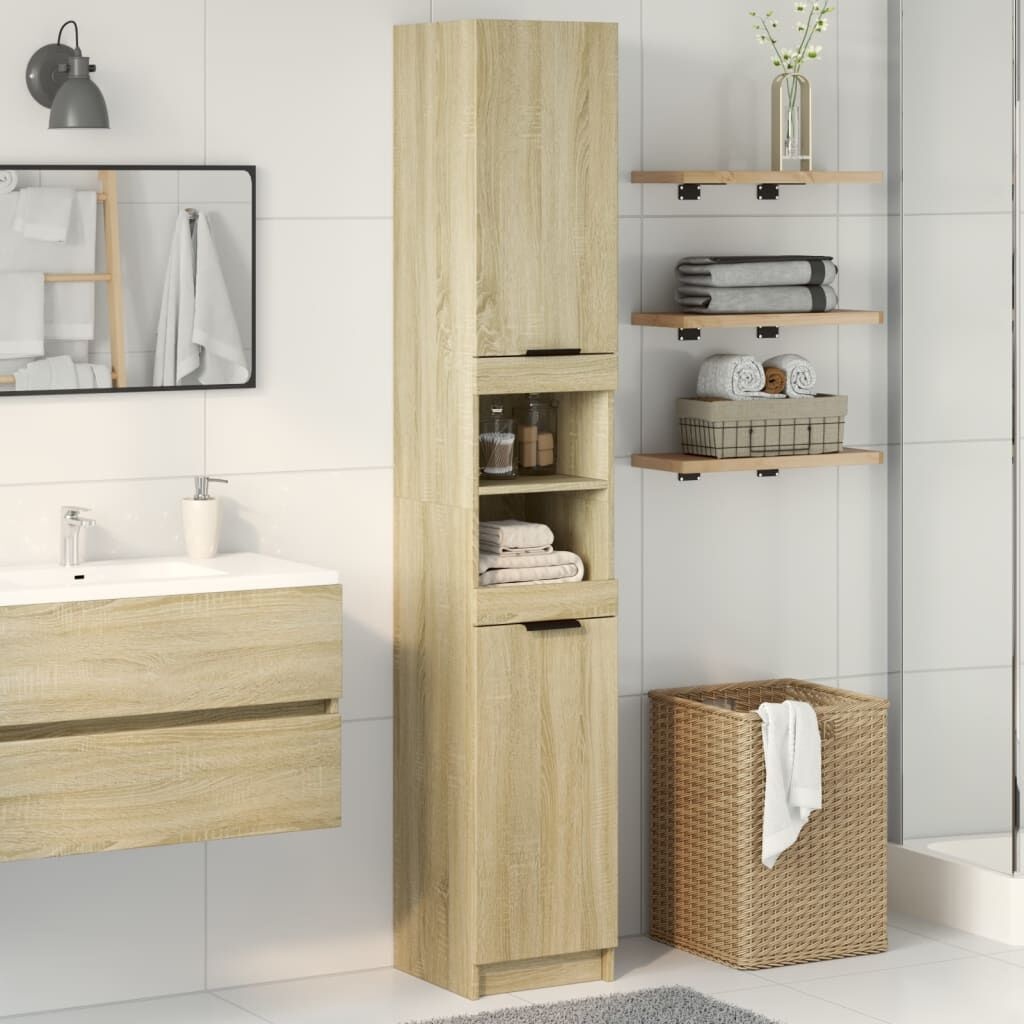Badkamerkast Sonoma Eiken 32x34x188,5 cm - 59% Korting