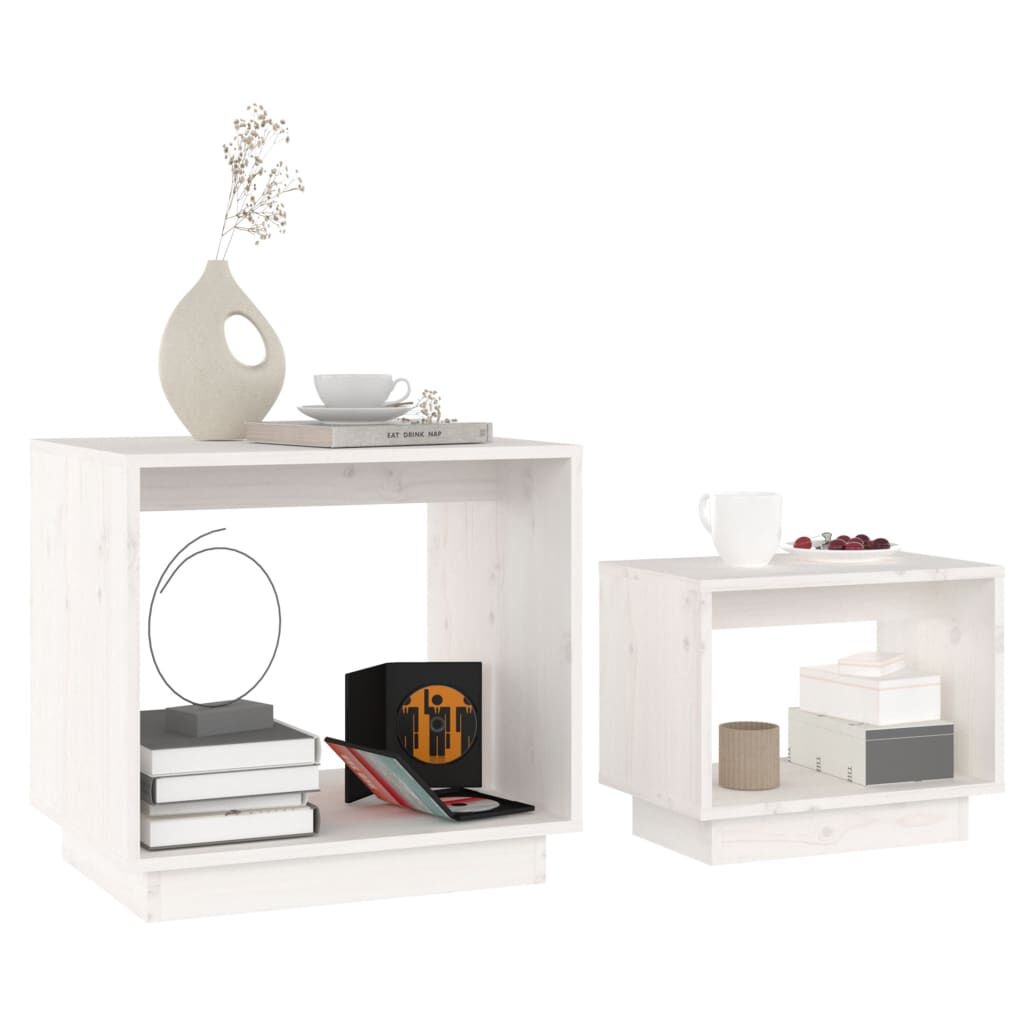 VidaXL Salontafelset Grenenhout Wit (58% korting)