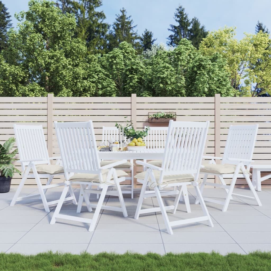 vidaXL Stoelkussens 6 st 50x50x7 cm oxford stof crèmewit