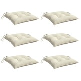 vidaXL Stoelkussens 6 st 50x50x7 cm oxford stof crèmewit
