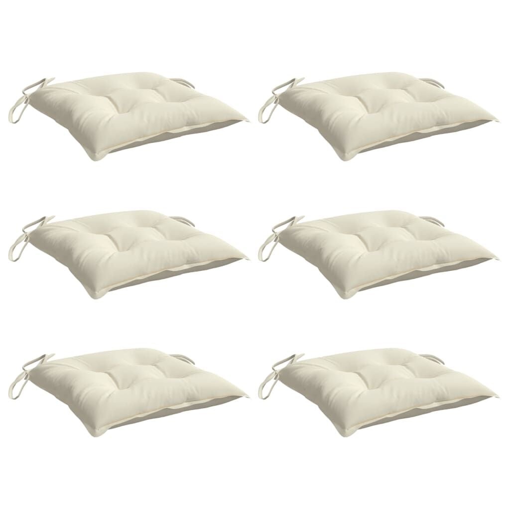 vidaXL Stoelkussens 6 st 50x50x7 cm oxford stof crèmewit