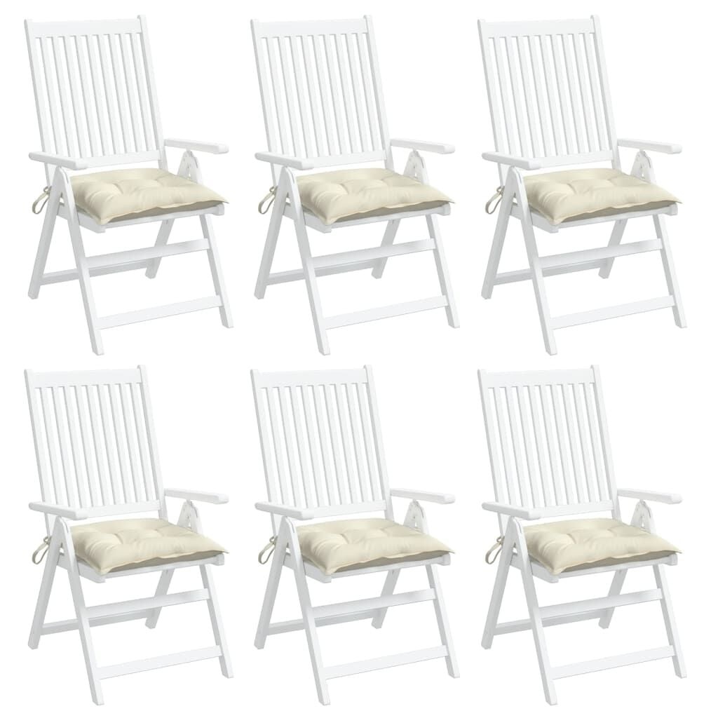 vidaXL Stoelkussens 6 st 50x50x7 cm oxford stof crèmewit