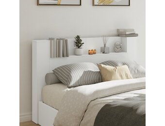 Hoofdbordkast Wit met LED 160cm 54% Korting