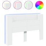 Hoofdbordkast Wit met LED 160cm 54% Korting