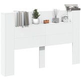 Hoofdbordkast Wit met LED 160cm 54% Korting