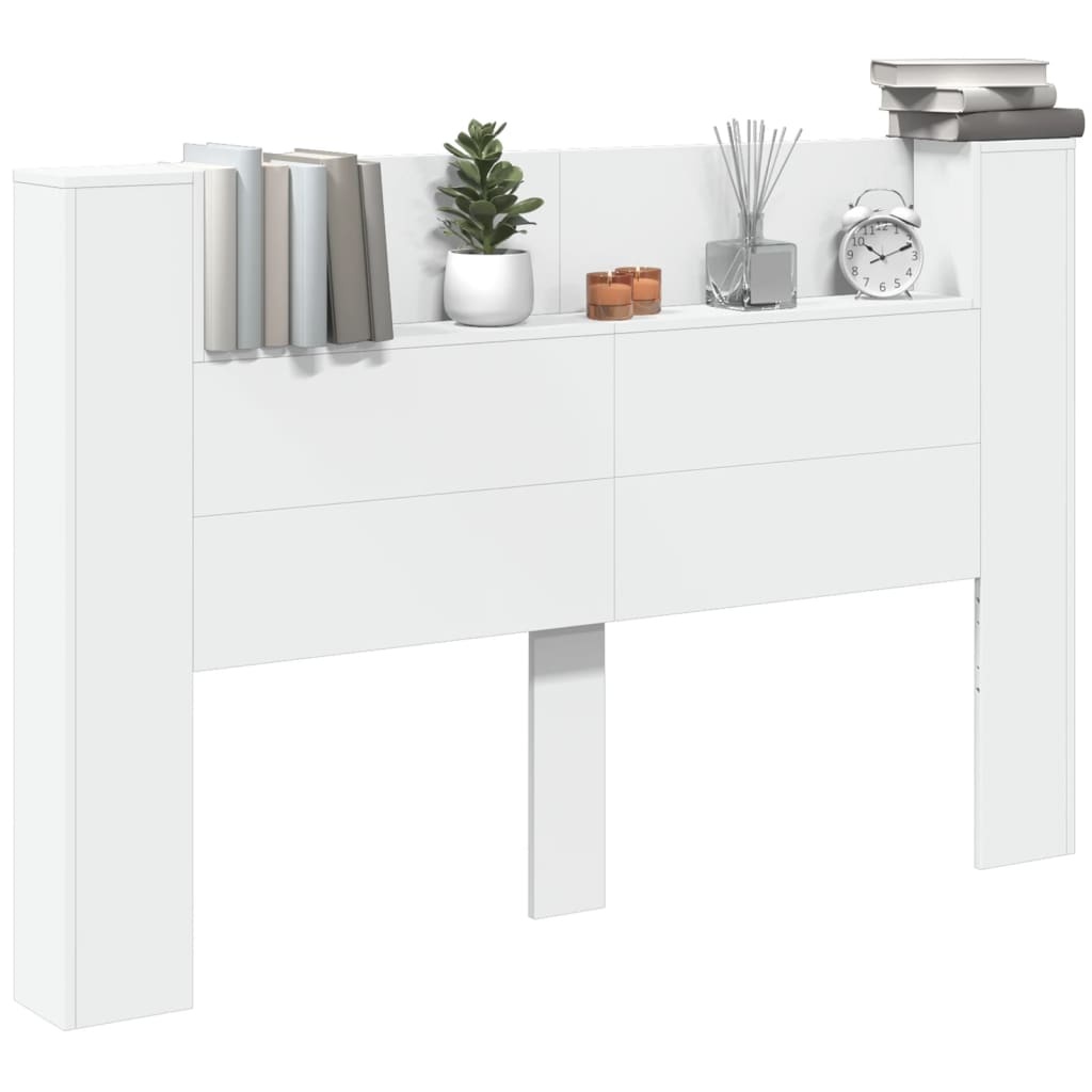 Hoofdbordkast Wit met LED 160cm 54% Korting