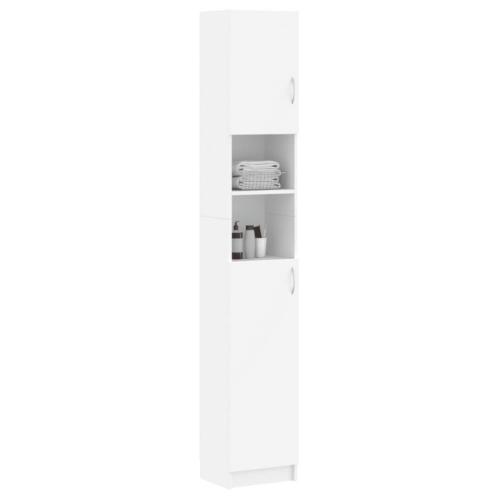 Badkamerkast Wit 32x25,5x190 cm Bewerkt Hout - 34% Korting