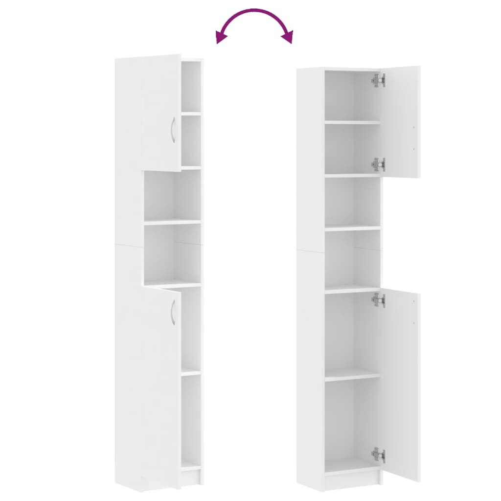 Badkamerkast Wit 32x25,5x190 cm Bewerkt Hout - 34% Korting