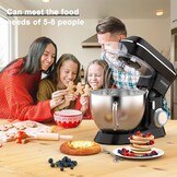 9.5L Keukenmachine kneedmachine 1500W, DOBBOR mixer met garde, deeghaak, klopper, spatbescherming, 7 snelheden planetair mengsysteem, stil en multifunctioneel