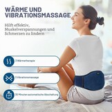 Comfytemp Draadloze Verwarmingsgordel met Vibratiemassage - Blauw - 18 x 147 cm