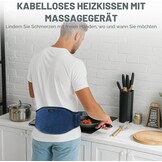 Comfytemp Draadloze Verwarmingsgordel met Vibratiemassage - Blauw - 18 x 147 cm