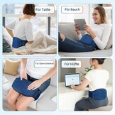 Comfytemp Draadloze Verwarmingsgordel met Vibratiemassage - Blauw - 18 x 147 cm