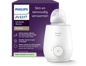 Philips Avent Flessenwarmer - Verwarmt in 3 minuten - Geleidelijke ontdooiing - Houdt de melk warm - Eenvoudig te bedienen - Verwarmt ook babyvoeding - Compitabel met alle Avent Flessen - SCF358/00