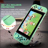 DLseego Hülle für Nintendo Switch OLED 2021,Animal Crossing Dockable PC Schutzhülle Anti-Kratzer Gehäuse mit 2 Gehärtetes Glas und 4 Daumenknüppelkappen Kompatibel mit Nintendo Switch OLED