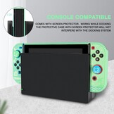 DLseego Hülle für Nintendo Switch OLED 2021,Animal Crossing Dockable PC Schutzhülle Anti-Kratzer Gehäuse mit 2 Gehärtetes Glas und 4 Daumenknüppelkappen Kompatibel mit Nintendo Switch OLED