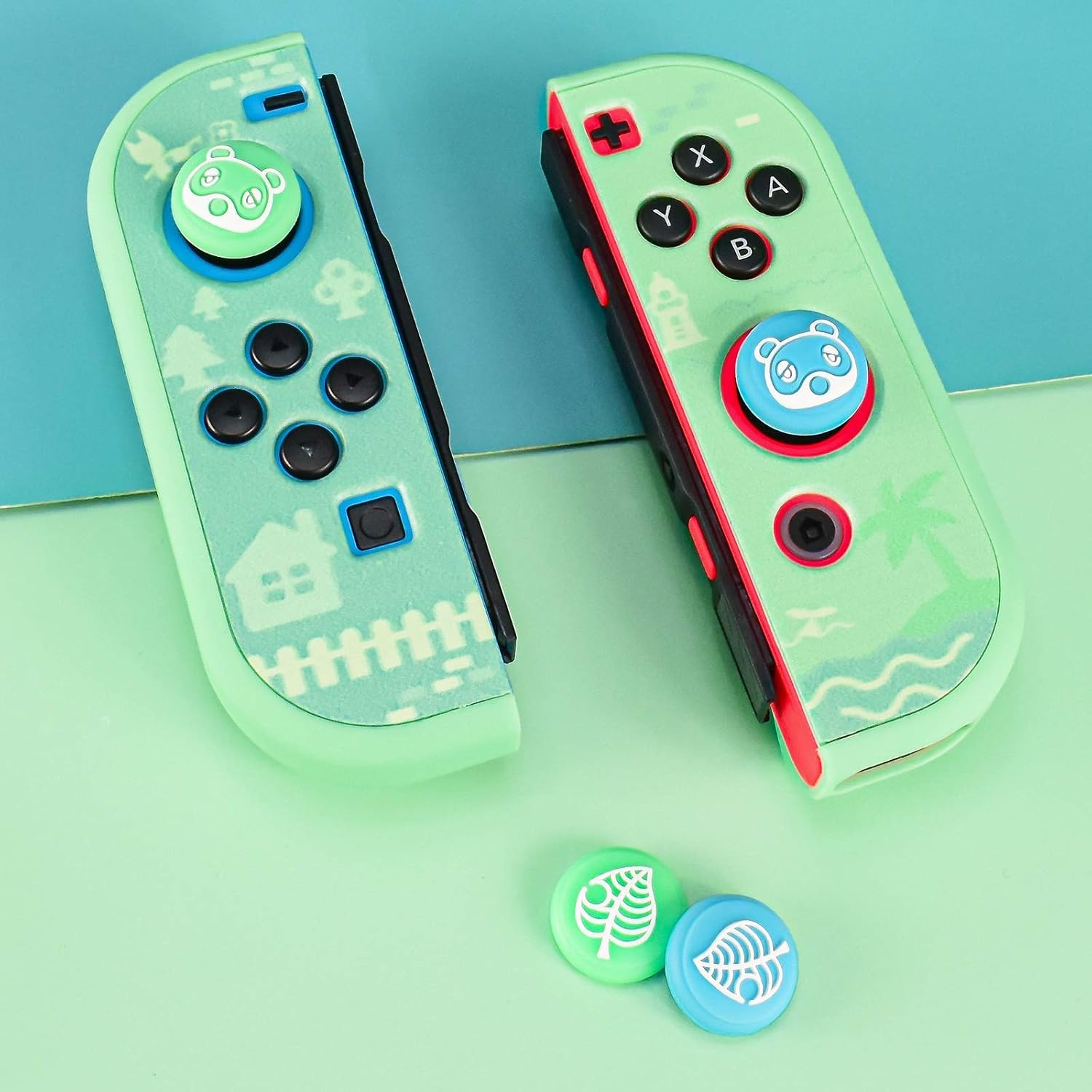 DLseego Hülle für Nintendo Switch OLED 2021,Animal Crossing Dockable PC Schutzhülle Anti-Kratzer Gehäuse mit 2 Gehärtetes Glas und 4 Daumenknüppelkappen Kompatibel mit Nintendo Switch OLED