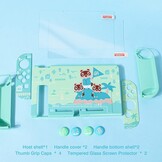 DLseego Hülle für Nintendo Switch OLED 2021,Animal Crossing Dockable PC Schutzhülle Anti-Kratzer Gehäuse mit 2 Gehärtetes Glas und 4 Daumenknüppelkappen Kompatibel mit Nintendo Switch OLED