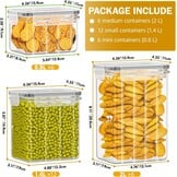 PurKeep 24 stuks luchtdichte voorraaddozen met deksel, BPA-vrij, keukenbewaardozen voor meel, suiker, korrels en bakaccessoires, 33,6 l