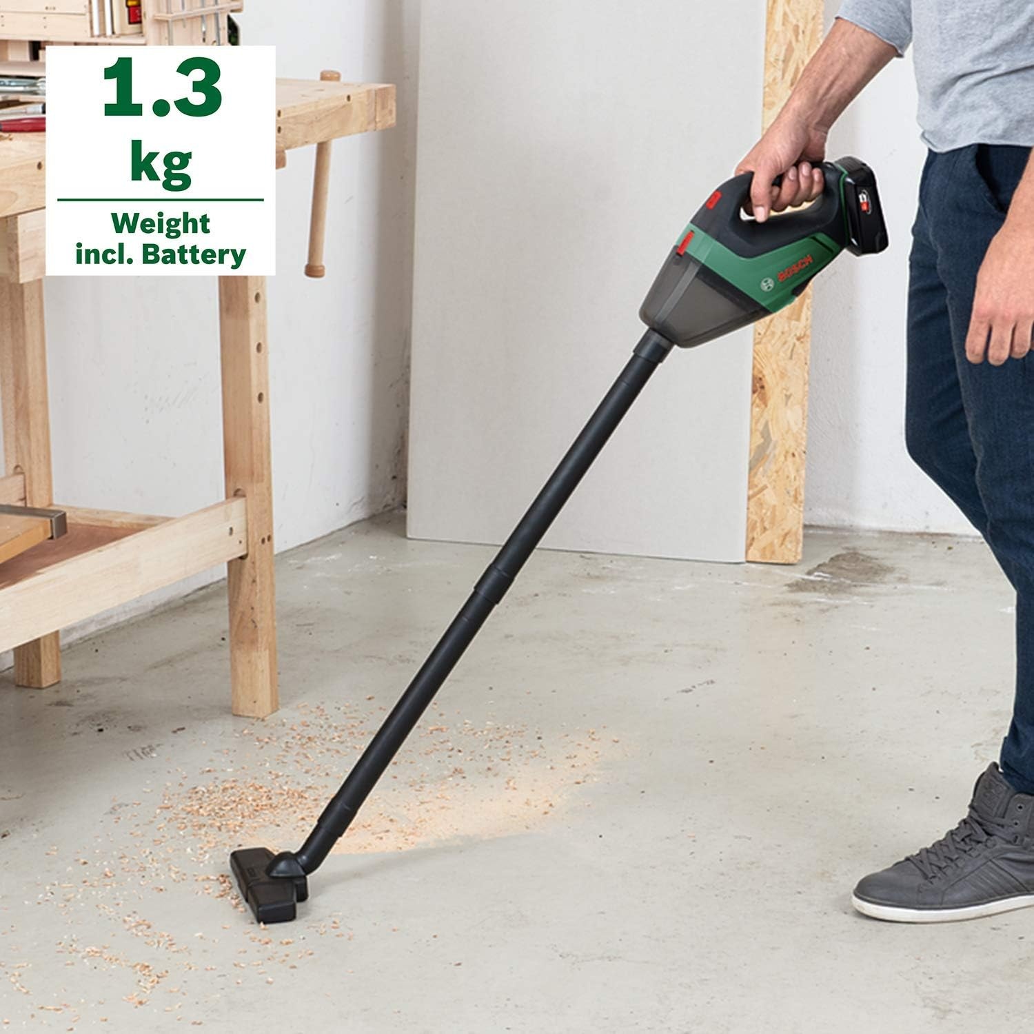 Bosch UniversalVac 18 Accustofzuiger - Klassiek groen - 18V - Zonder accu