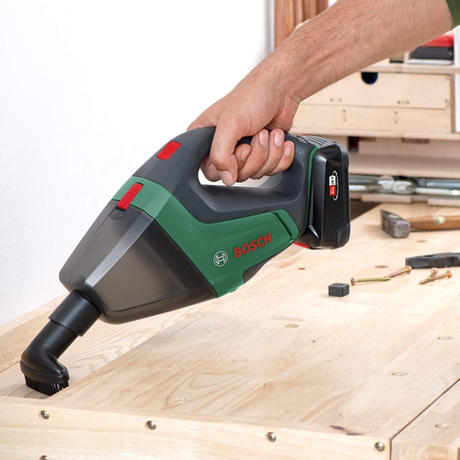 Bosch UniversalVac 18 Accustofzuiger - Klassiek groen - 18V - Zonder accu